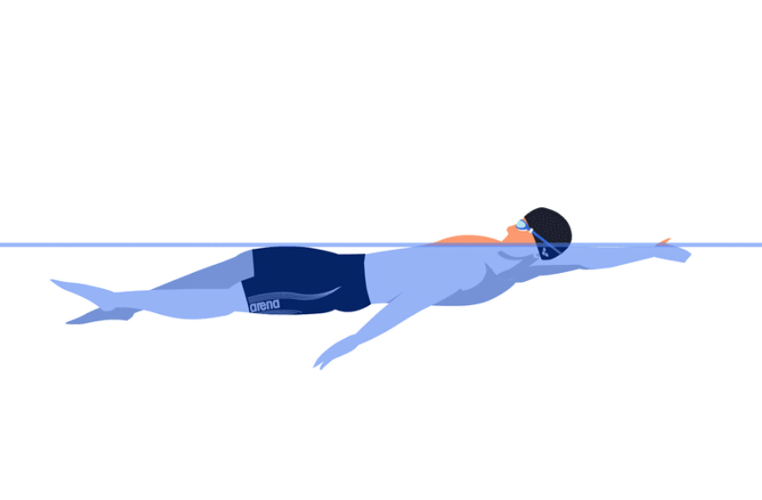 Graphic image of backstroke